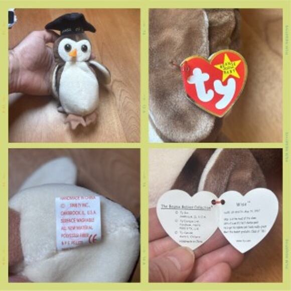 Vintage TY Bird Lot 1990s Pinky (95) Scoopy (96) Wise (97) Jabber (97) MWMT - Picture 11 of 13